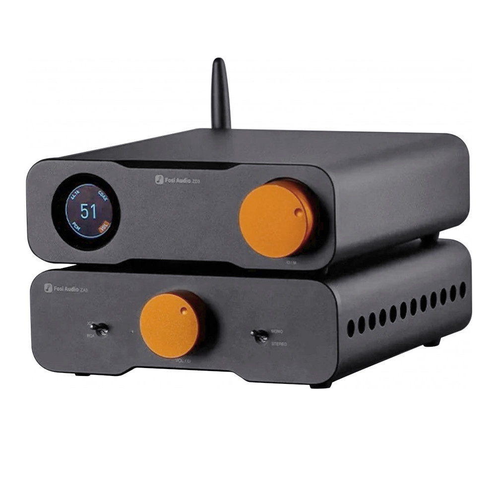 Fosi Audio ZD3 DAC ZA3:n kanssa, stereoyhdistelmä